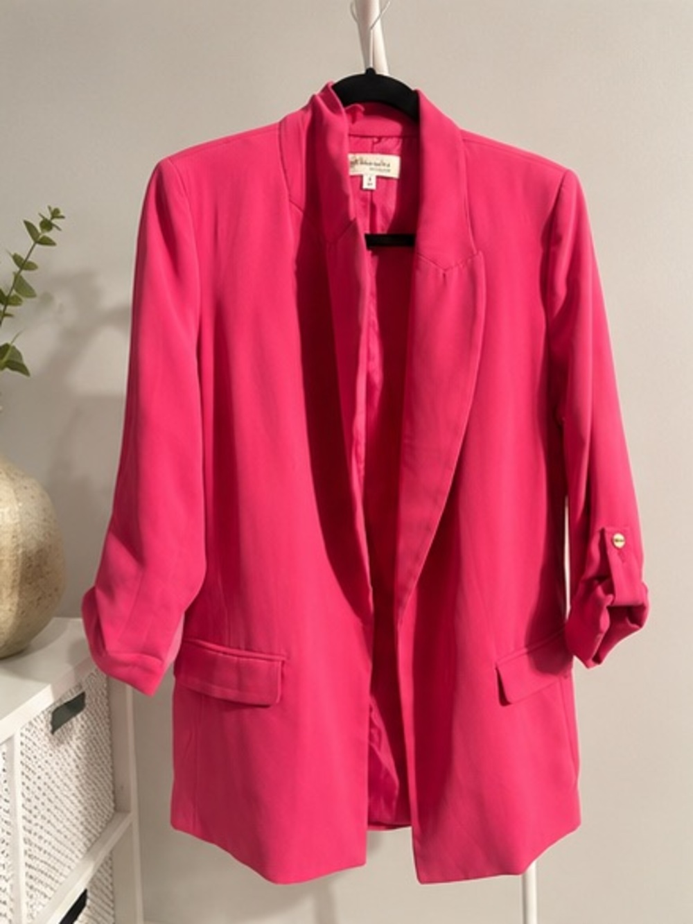 Philosophy Vibrant Pink Open-Front Blazer